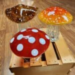 Glass fused Garden Mushroom