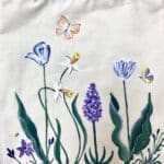 Sip and Paint – Floral painting on Canvas Tote Bag
