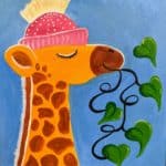 Spring Camp Fun – Cute Giraffe with Heart-shaped leaves Age 8+